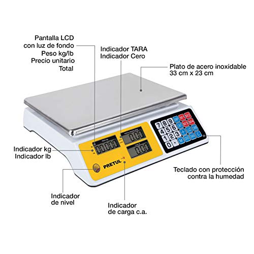 BALANZA ELECTRONICA PRETUL PARA MOSTRADOR 40KG