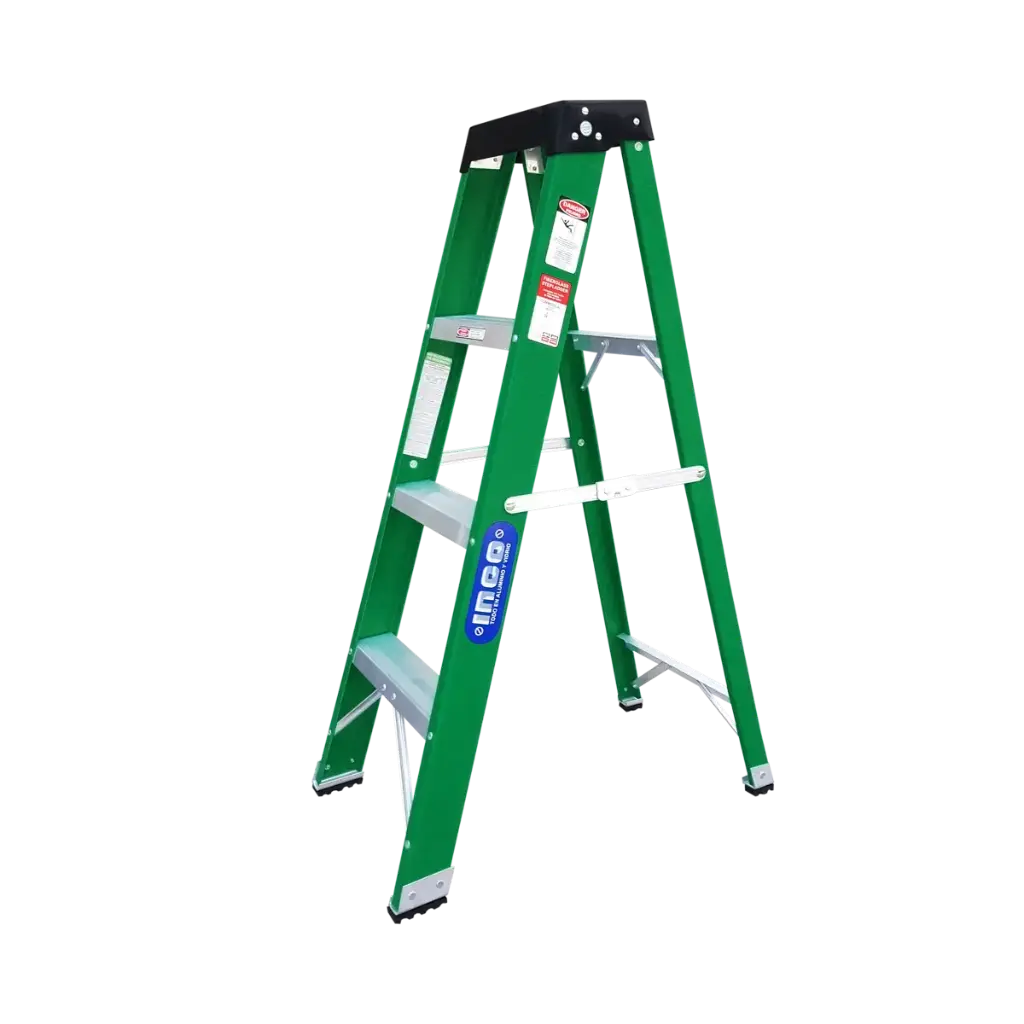 ESCALERA INCO TIPO TIJERA DE FIBRA 4PIES  VERDE