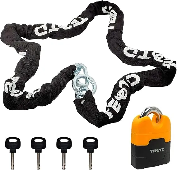 Candado de cadena antirrobo resistente para bicicleta, 5.3 pies de largo